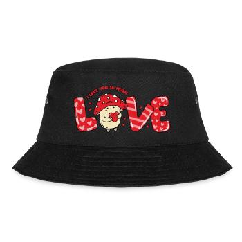 Mushroom In Love Saying Couples Valentine's Day - Bucket Hat - black - Front - Lela (165cm)