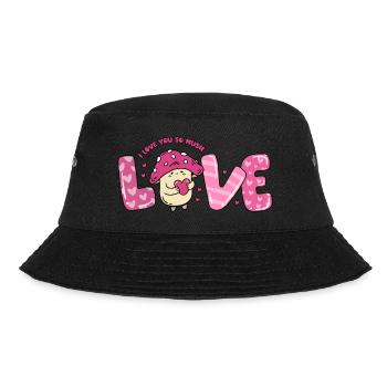 I love you so mush Mushroom love Valentine's Day - Bucket Hat - black - Front - Lela (165cm)