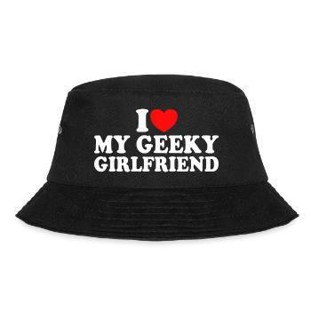Ich liebe meine Geek-Freundin Ich liebe meine Geek-Freundin - Bucket Hat - Schwarz - Vorne - Lela (165cm)