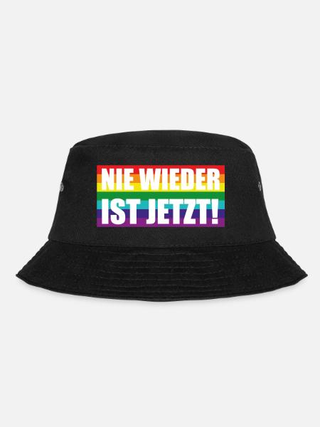 Nie Wieder Ist Jetzt Spruch Schriftzug - Bucket Hat - Schwarz