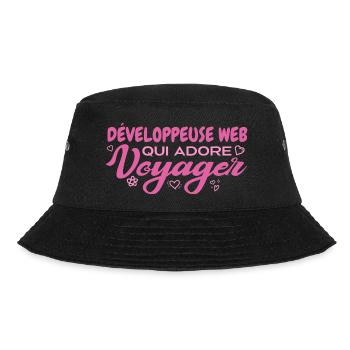 Web developer, globetrotter, travel enthusiast - Bucket Hat - black - Front - Lela (165cm)