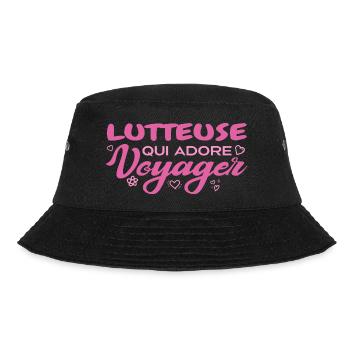 Globetrotting wrestler with a passion for travel - Bucket Hat - black - Front - Lela (165cm)
