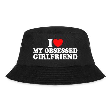 Liebe meine Freundin Ich liebe meine besessene Freundin - Bucket Hat - Schwarz - Vorne - Lela (165cm)