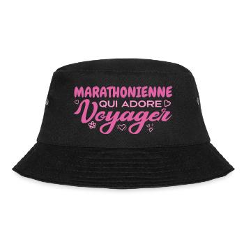 Globetrotting marathon runner with a passion for travel - Bucket Hat - black - Front - Lela (165cm)