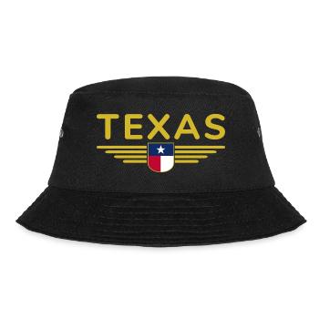 Texas Fan T-Shirt – Lone Star Style - Bucket Hat - Schwarz - Vorne - Lela (165cm)