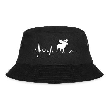 Herzschlag Elch Pulsschlag Elche Tier Alaska - Bucket Hat - Schwarz - Vorne - Lela (165cm)