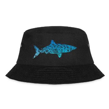 Weisser Hai Kritzelei Farben Haifisch - Bucket Hat - Schwarz - Vorne - Lela (165cm)