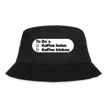 Kaffee To Do - Bucket Hat - Schwarz - Vorne - Lela (165cm)