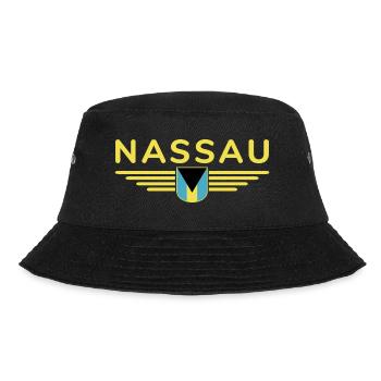 Nassau Bahamas: Tropical T-Shirt - Bucket Hat - black - Front - Lela (165cm)