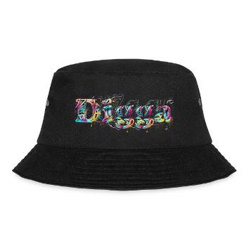 Digga - Grafitti - Bucket Hat - Schwarz - Vorne - Lela (165cm)
