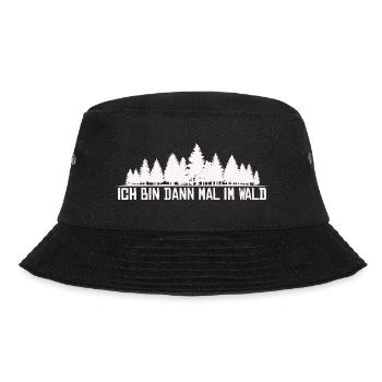 Ich bin dann mal im Wald Silhouette Spruch - Bucket Hat - Schwarz - Vorne - Lela (165cm)