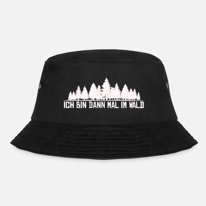 Ich bin dann mal im Wald Silhouette Spruch - Bucket Hat - Schwarz
