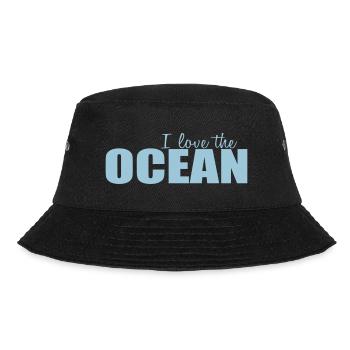 I LOVE THE OCEAN - Bucket Hat - Schwarz - Vorne - Lela (165cm)