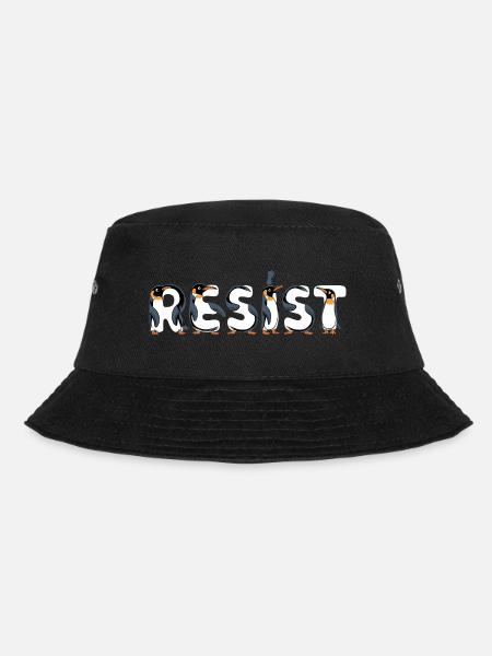 Penguin Protests Resistance Taxes - Bucket Hat - black