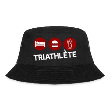 Triathlète humour cadeau - Bob - noir - Devant - Lela (165cm)