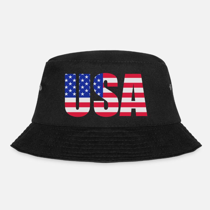 American flag - Bucket Hat - black