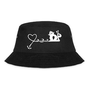 schnecke maritim herz anker boot - Bucket Hat - Schwarz - Vorne - Lela (165cm)