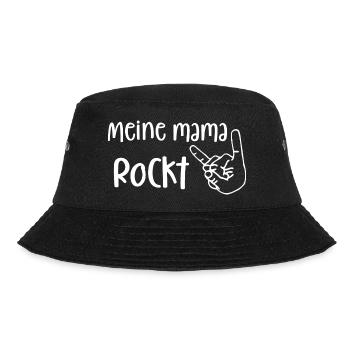 Meine Mama rockt (weiß) - Bucket Hat - Schwarz - Vorne - Lela (165cm)