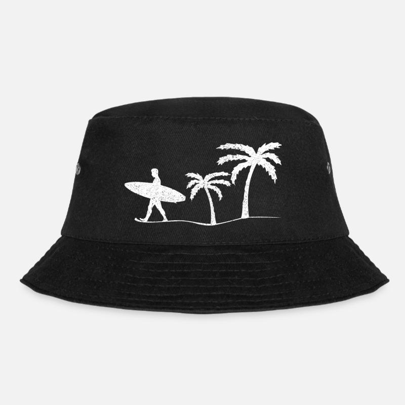 Surfer Surfen - Bucket Hat - Schwarz