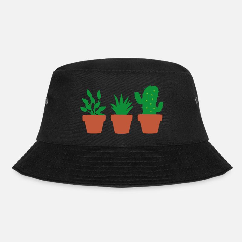 Pflanzen - Bucket Hat - Schwarz