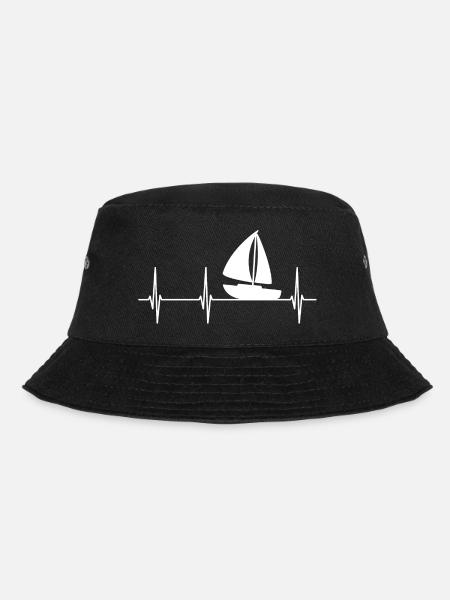Herzschlag Segeln EKG - Bucket Hat - Schwarz