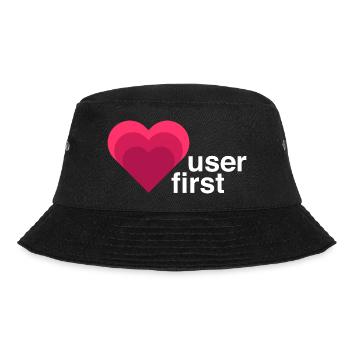 UX Designer T-Shirt, User first, Rosa - Bucket Hat - Schwarz - Vorne - Lela (165cm)