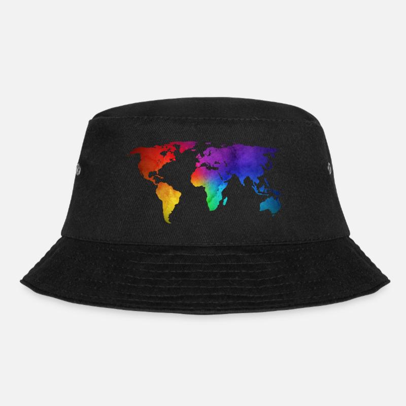 Conception de carte du monde/globe avec la couleur funky d’arc-en-ciel - Bob - noir