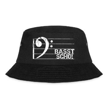Basst Scho Bassisten Musiker Bassist Bass Gitarre - Bucket Hat - Schwarz - Vorne - Lela (165cm)