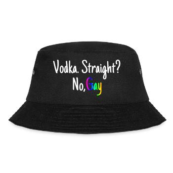 Vodka. Straight? No, Gay. - Bucket Hat - Schwarz - Vorne - Lela (165cm)