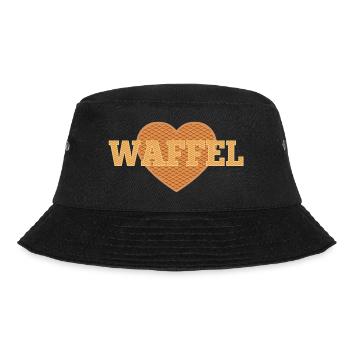Waffel Love Herz - Bucket Hat - Schwarz - Vorne - Lela (165cm)