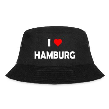 I love Hamburg - Deutschland - Germany - Bucket Hat - Schwarz - Vorne - Lela (165cm)