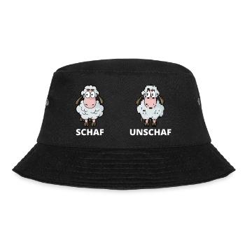 Schäfchen Schaf Unschaf Schafbock Schaffell - Bucket Hat - Schwarz - Vorne - Lela (165cm)