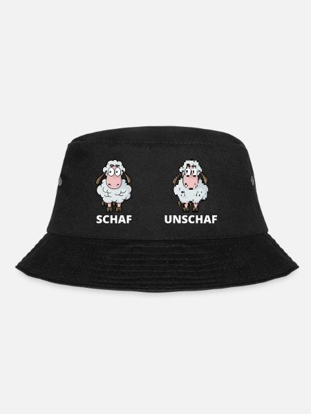 Schäfchen Schaf Unschaf Schafbock Schaffell - Bucket Hat - Schwarz