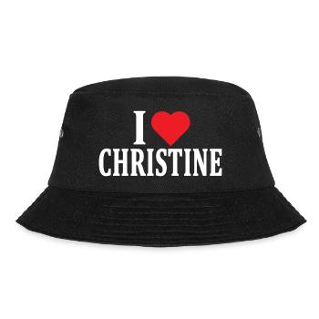 t-shirt I love Christine t-shirt gift idea - Bucket Hat - black - Front - Lela (165cm)