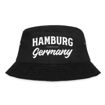 Hamburg Block & Script Emblem - Bucket Hat - Schwarz - Vorne - Lela (165cm)
