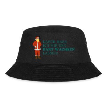 Weihnachtsmann Design - Bucket Hat - Schwarz - Vorne - Lela (165cm)