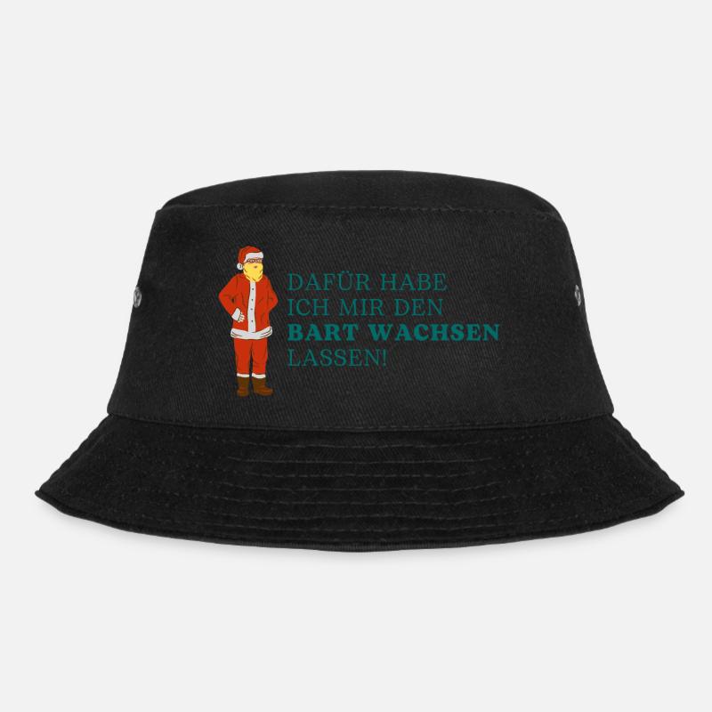 Weihnachtsmann Design - Bucket Hat - Schwarz