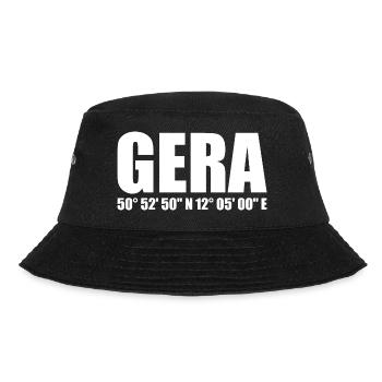 Gera Koordinaten - Bucket Hat - Schwarz - Vorne - Lela (165cm)