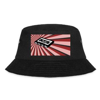 kassette t shirt, Retro, Vintage, Nerd shirt, tape - Bucket Hat - Schwarz - Vorne - Lela (165cm)