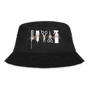 Hairdresser – Hair Cutting Specialist Haircutting - Bucket Hat - Schwarz - Vorne - Lela (165cm)