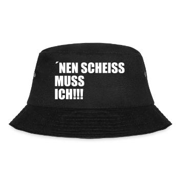 Nen scheiss muss ich - Bucket Hat - Schwarz - Vorne - Lela (165cm)