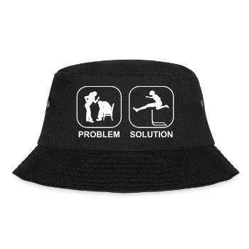 Hürdenlauf Geschenk Hürdenläufer Leichtathletik - Bucket Hat - Schwarz - Vorne - Lela (165cm)
