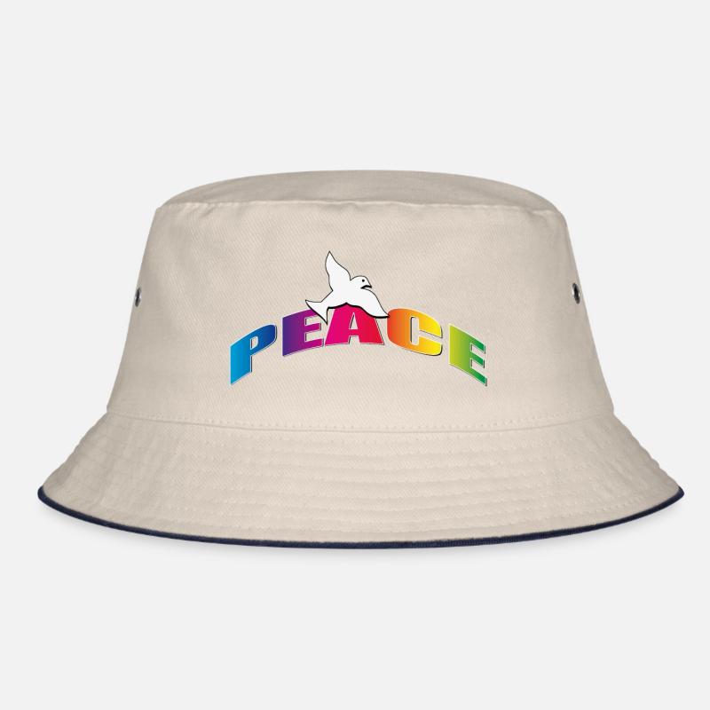 Peace mit Taube Regenbogenfarben Bucket Hat