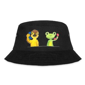 Ente und Frosch - Bucket Hat - Schwarz - Vorne - Lela (165cm)