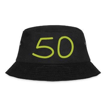 50.Geburtstag fünfzig Zahl grün - Bucket Hat - Schwarz - Vorne - Lela (165cm)