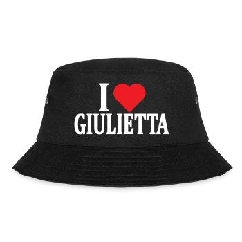 T-Shirt I love Juliet T-Shirt Geschenkidee - Bucket Hat - Schwarz - Vorne - Lela (165cm)