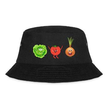 Tomato onion salad humor - Bucket Hat - black - Front - Lela (165cm)