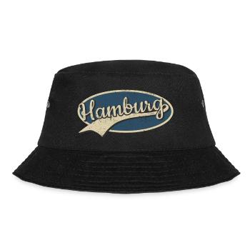Hamburg Deutschland Vintage Typografie - Bucket Hat - Schwarz - Vorne - Lela (165cm)