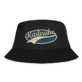Karlsruhe Deutschland Vintage Typografie - Bucket Hat - Schwarz - Vorne - Lela (165cm)
