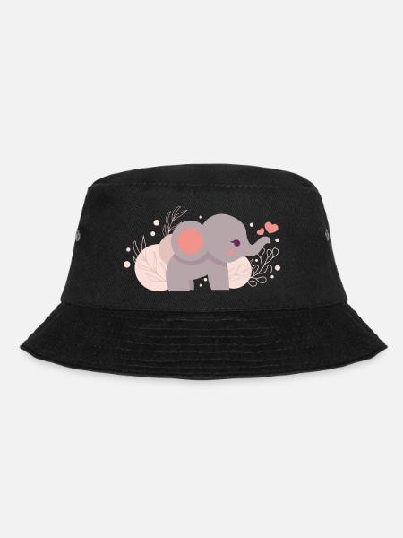 Elefant - Bucket Hat - Schwarz
